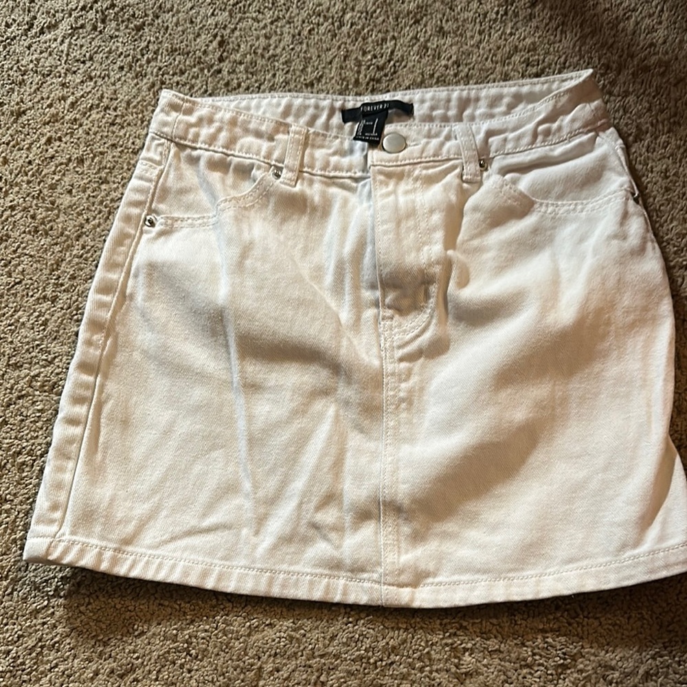 Forever 21 Cream Denim Pants